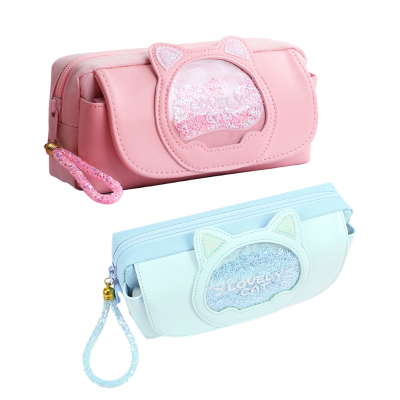 Túi Đựng Bút Cao Cấp Có Khóa Kéo In Họa Tiết Dễ Thương