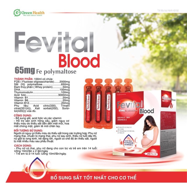 Fevital blood bà bầu cho con bú,trẻ em thiếu sắt