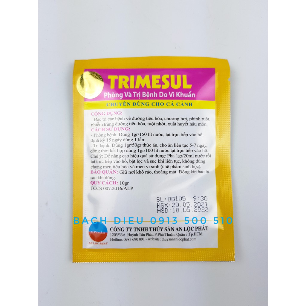 TRIMESUL TRỊ BỆNH ĐƯỜNG RUỘT, ĐƯỜNG TIÊU HÓA CHO CÁ CẢNH