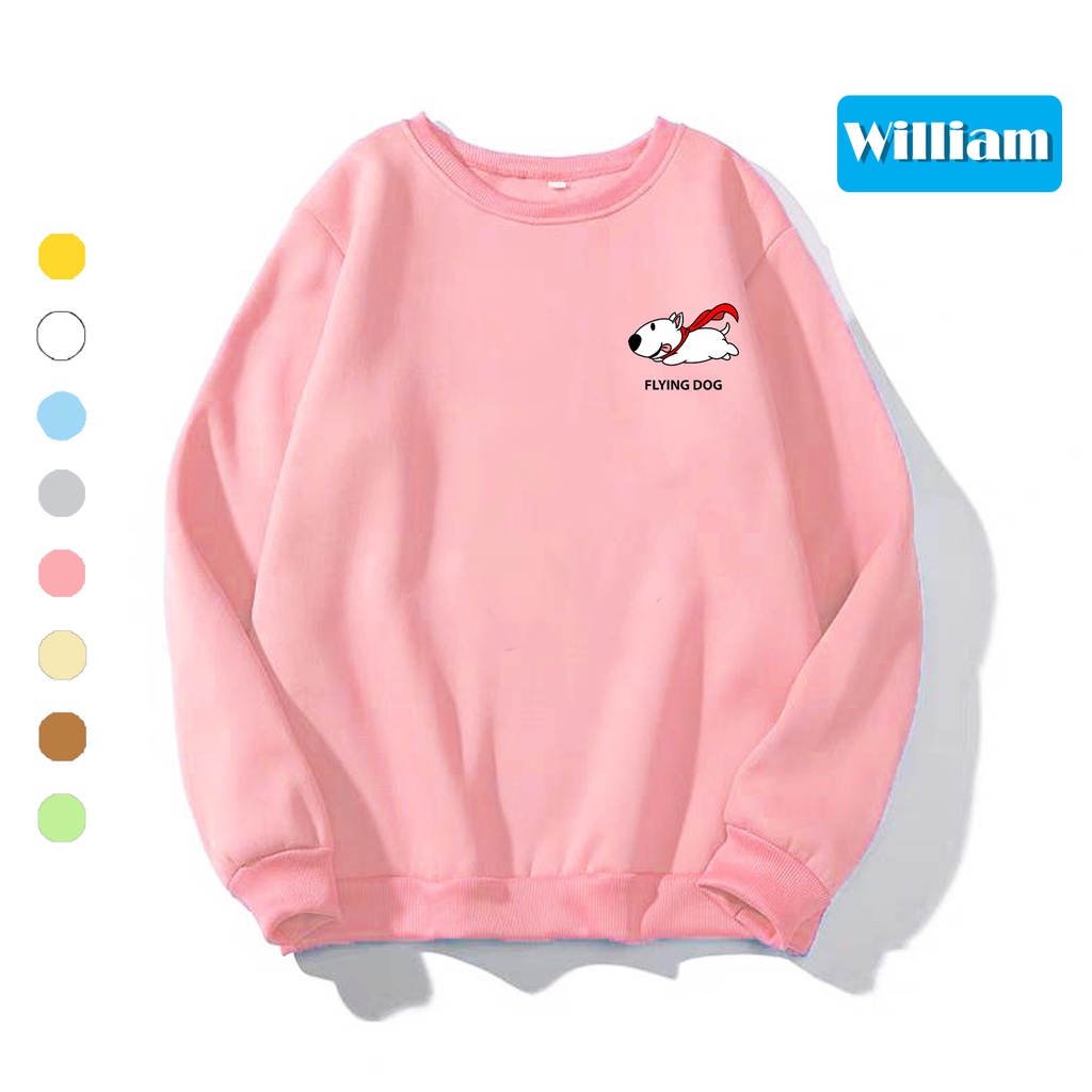 Áo sweater nam nữ in hình Cún cực cute chất nỉ dày dặn, hợp làm áo cặp William - DS190