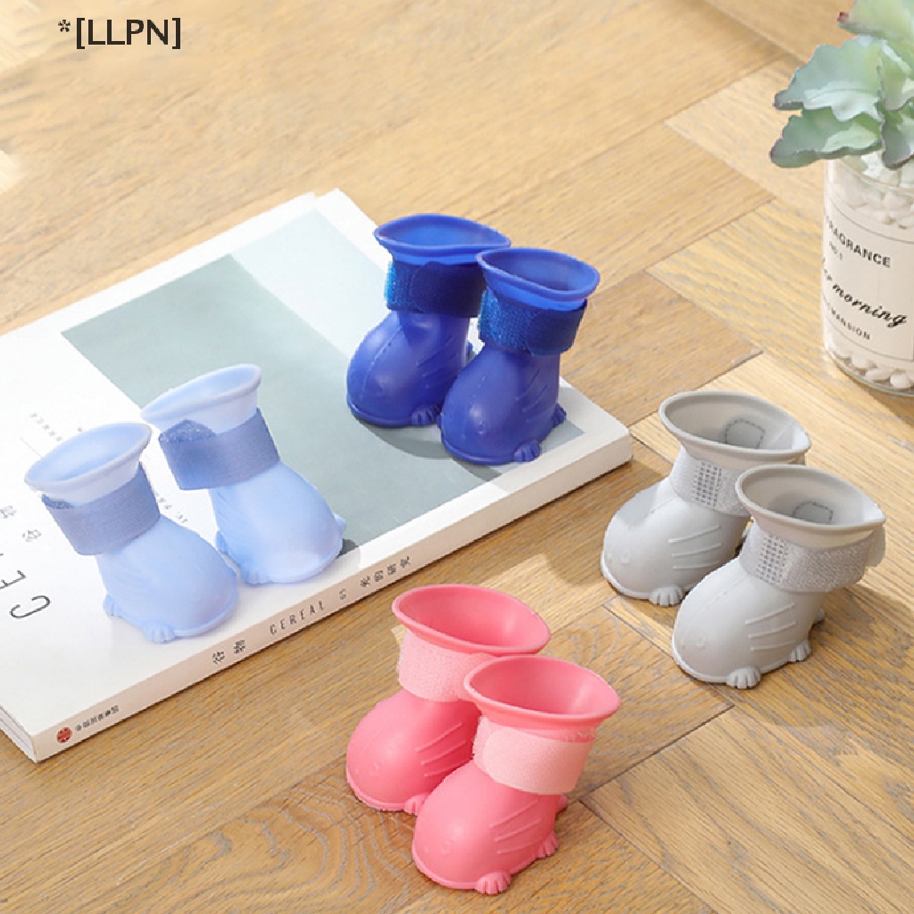 Bộ 4 Vỏ Bọc Giày Đi Mưa Bằng Cao Su Chống Trượt Chống Thấm Nước