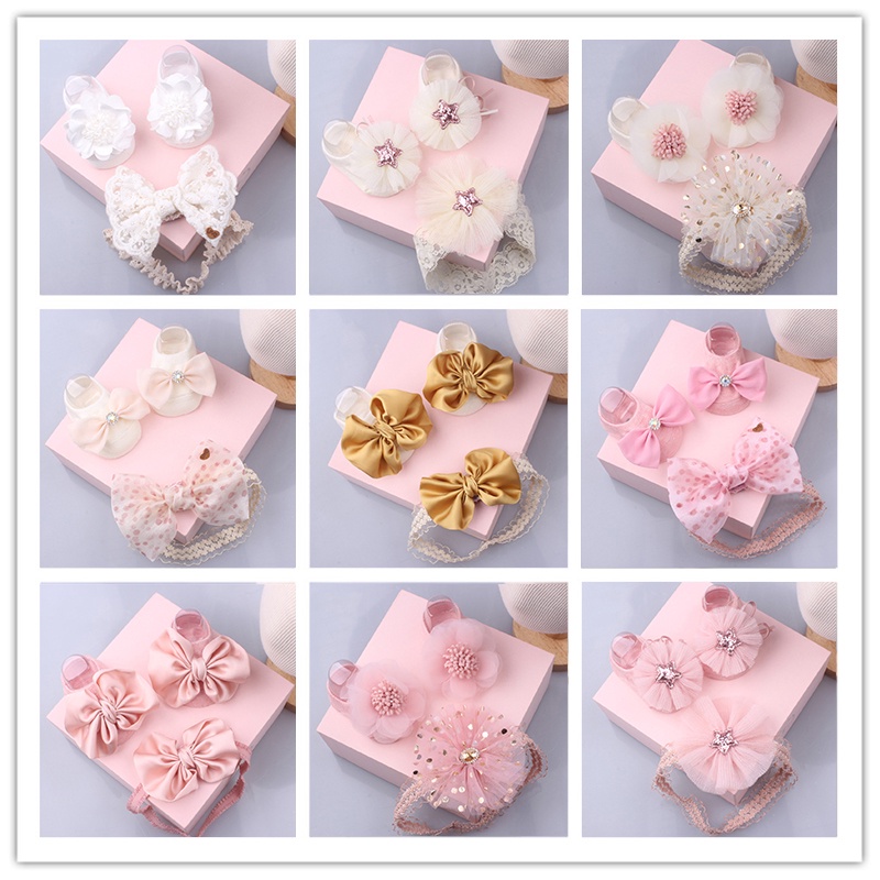 Set 2 băng đô nơ xinh xắn dành cho bé gái