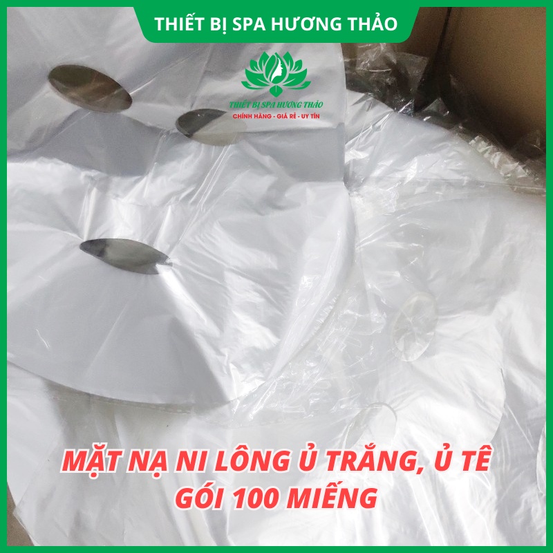 Bịch 100 miếng Mặt nạ nilong ủ mặt, mặt nạ ni lông ủ trắng, ủ tê cho spa siêu mỏng chịu nhiệt