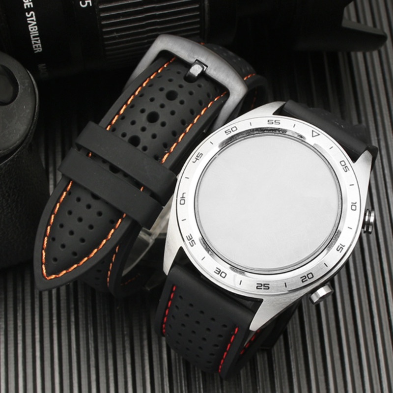Dây đeo đồng hồ YIFILM bằng cao su silicon thoáng khí phối khóa màu bạc cho T-issot Omega 18 20 22 24mm