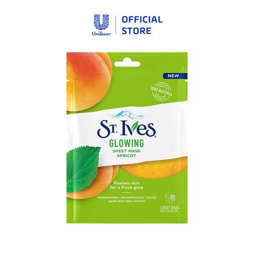 [Mã COSUI5 giảm 8% đơn 150K] Mặt nạ giấy dưỡng da St.Ives chiết xuất Trái Mơ Glowing Apricot 23ml