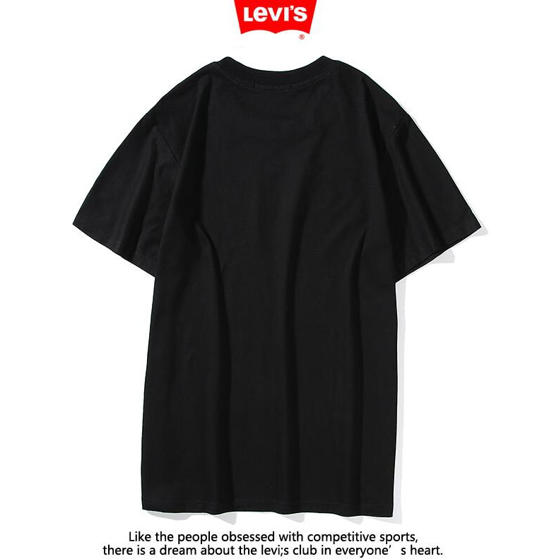 Áo thun cotton ngắn tay in chữ Levi 'S thời trang cho nam và nữ