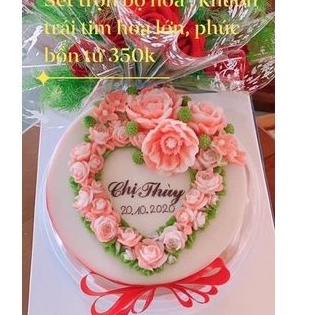 [KHUÔN 4D SALE] Khuôn silicon trái tim lớn hình trái tim hoa hồng vòng hoa mã HTTL