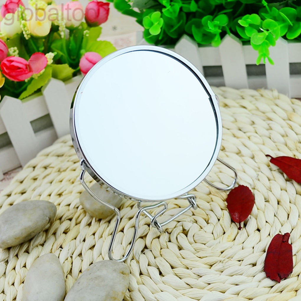 (Hàng Mới Về) Gương Trang Điểm 4 Mặt Xoay 360 Độ Khung Thép Không Gỉ