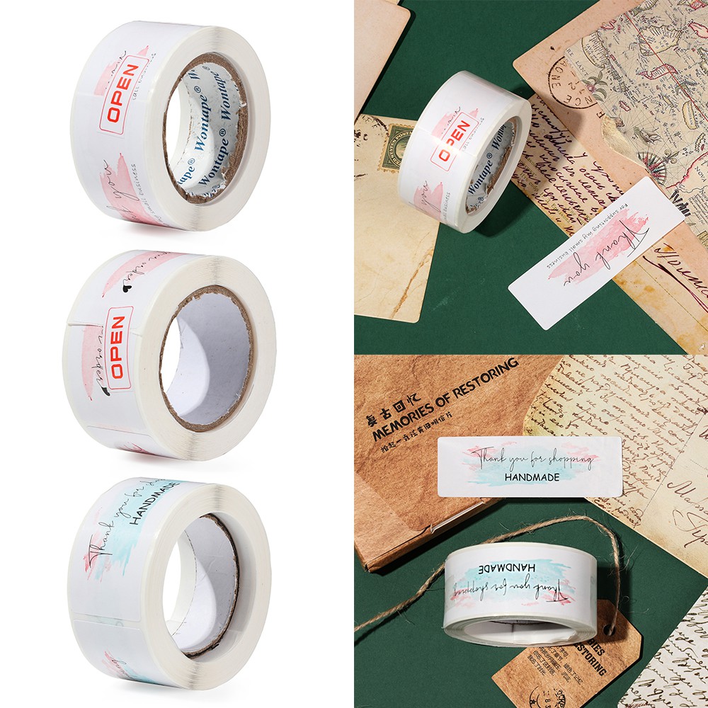 Cuộn 120 Nhãn Dán 1x3inch In Chữ Thank You Chống Thấm Nước Trang Trí Túi Quà Tặng