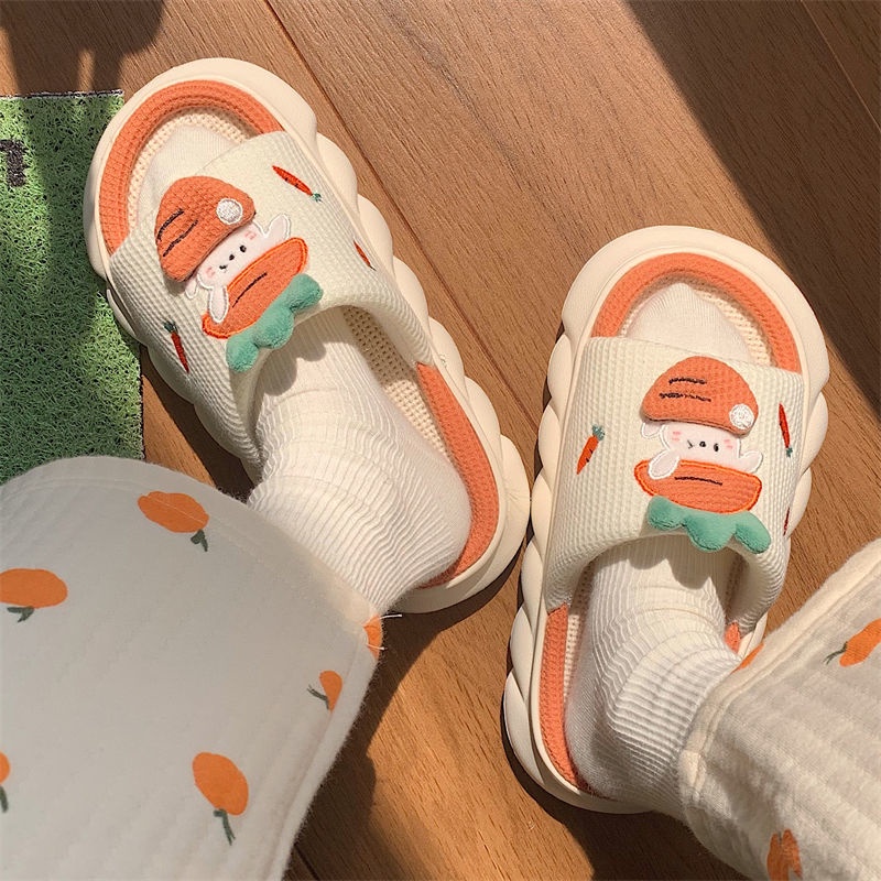 Dép Bông hình 🥕 Cà Rốt 🥕  Mẫu dép đế bánh mì nữ Cao Cấp mới nhất 2022 - VeoStore