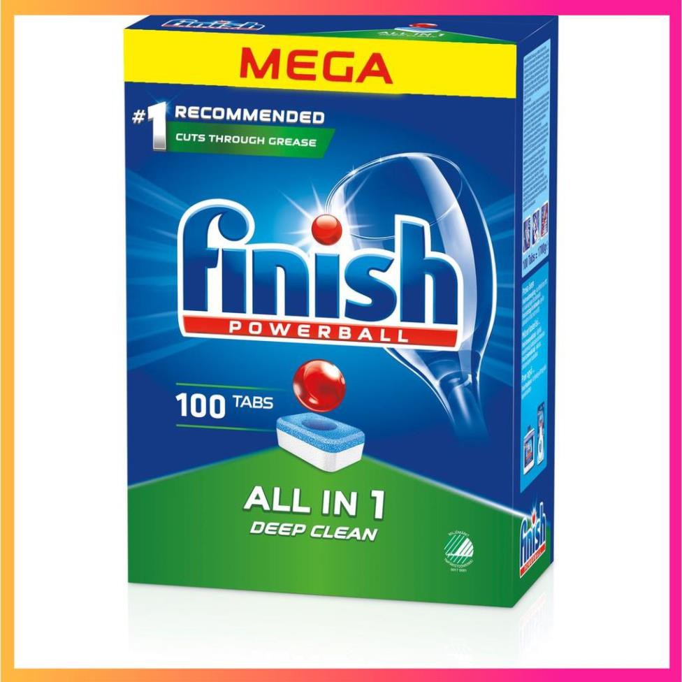 Viên rửa bát Finish All in One 120 viên (90 viên Chanh) dành cho máy rửa chén bát
