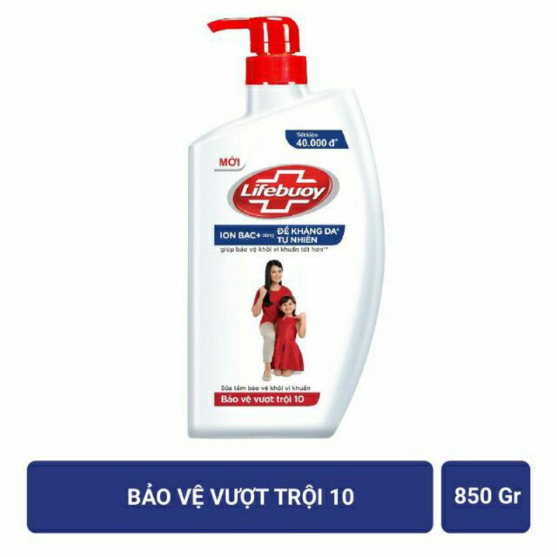 Sữa tắm lifebuoy bảo vệ khỏi vi khuẩn 850ml