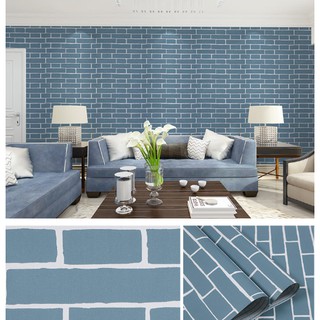 CUỘN 10M GIẤY DÁN TƯỜNG (decal cuộn) MÃ GẠCH XANH