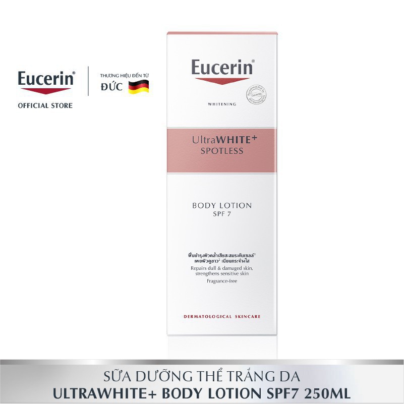 Sữa dưỡng thể trắng da nhạy cảm Eucerin Ultra White + Spotless Body Lotion SPF7 250ml- 63044 [HÀNG TỐT]