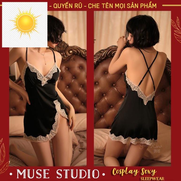 👡 ✠Đồ Ngủ Sexy ✨𝑯𝑨̀𝑵𝑮 𝑪𝑨𝑶 𝑪𝑨̂́𝑷✨ Váy Hai Dây Gợi Cảm, Lụa Phi Bóng Phối Ren Cao Cấp 👡