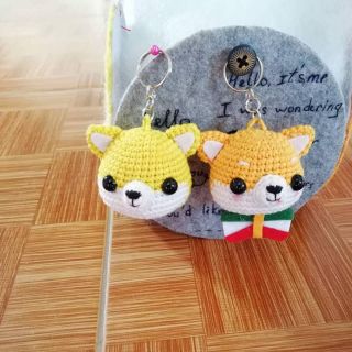 Cặp móc khóa len hình cún