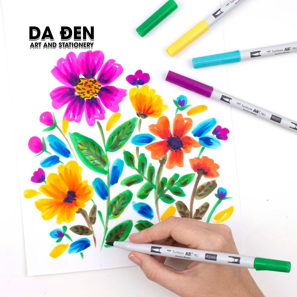 [DA ĐEN] Bộ 12 Bút Dual Marker Tombow ABT Pro - BASIC (Tặng Kèm Túi Cuộn Bút Giới Hạn)