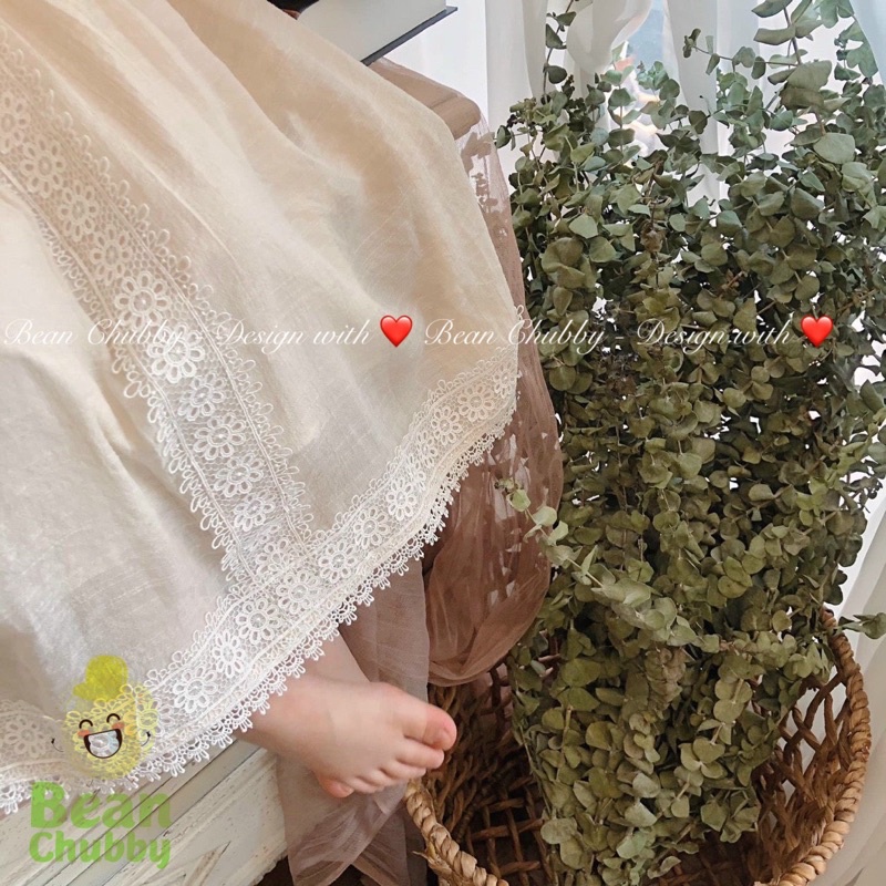 váy đũi phối ren cho bé gái