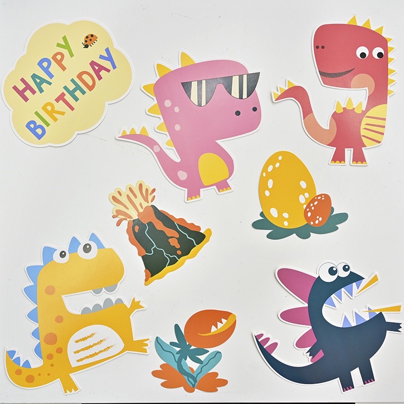 Dây Chữ Sinh Nhật HAPPY BIRTHDAY Kèm Sticker Thú Đáng Yêu