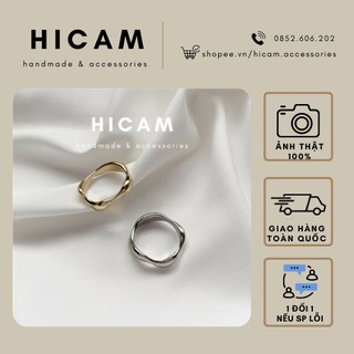 Nhẫn nữ lượn sóng mạ bạc s925 hicam