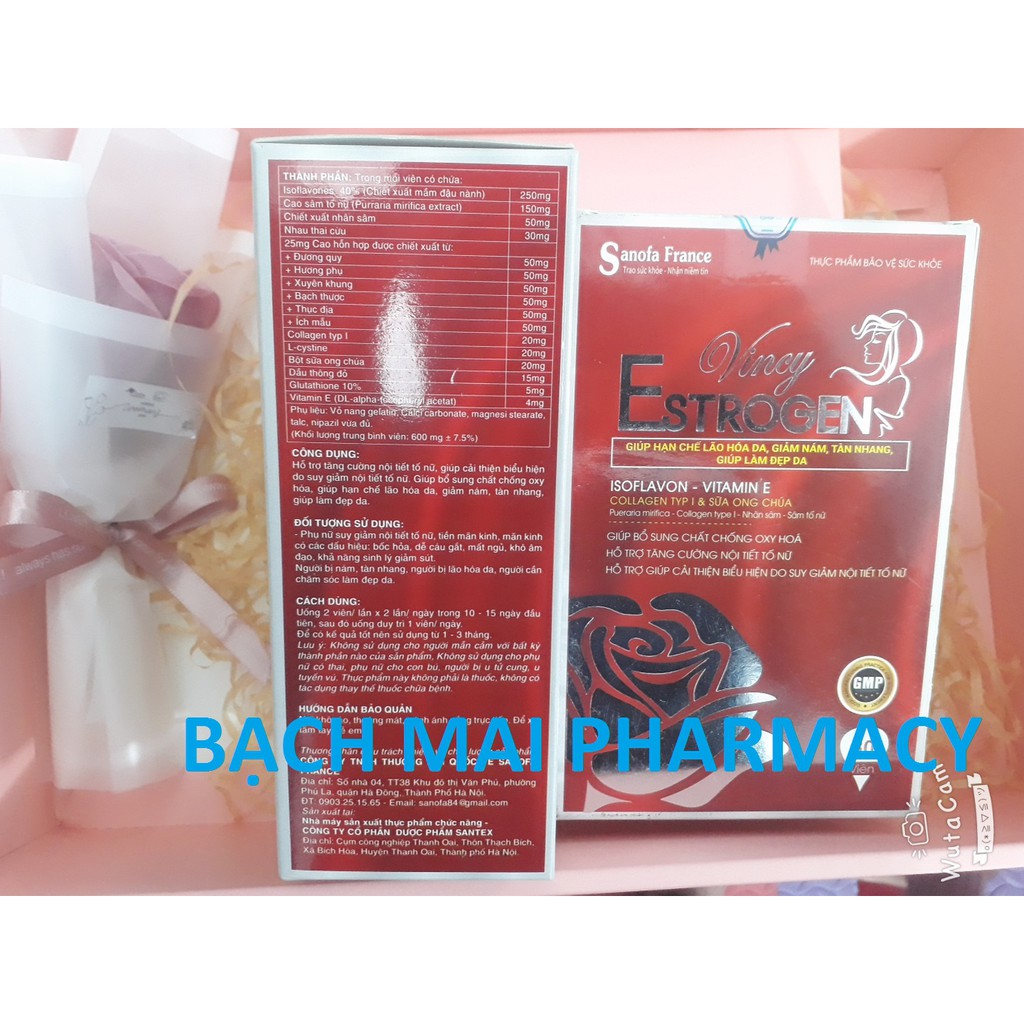 (CHÍNH HÃNG) Viên uống Vincy ESTROGEN, giúp hạn chế lão hóa da, giảm thâm, nám, tàn nhang và tăng cường nội tiết tố nữ | BigBuy360 - bigbuy360.vn