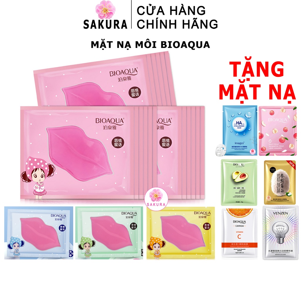 Mặt nạ dưỡng môi dưỡng ẩm giảm thâm bổ sung collagen chăm sóc môi BIOAQUA IMAGES Mask nội địa trung SAKURA 8ml | BigBuy360 - bigbuy360.vn