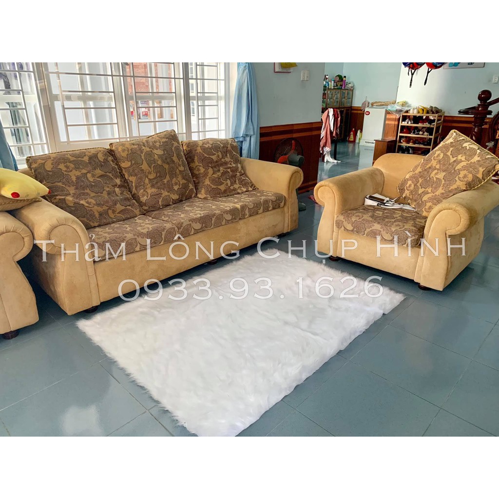 Thảm lông thú trắng hồ ly cao cấp size 1mx1m6