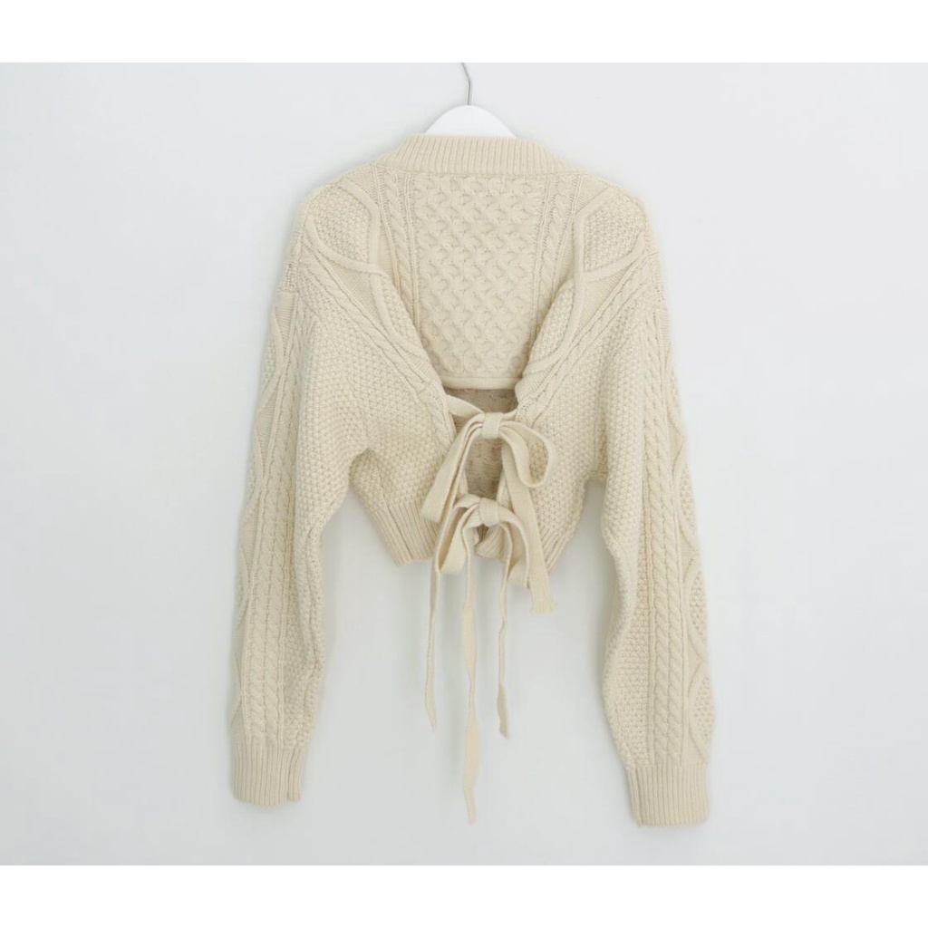DUNEA Áo sweater xoắn phong cách Hàn Quốc