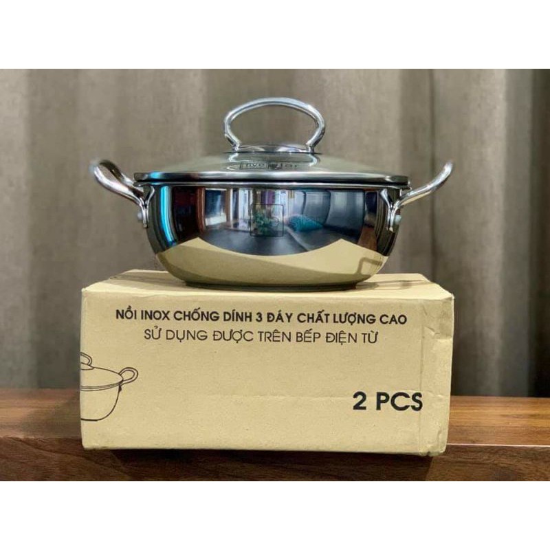 Nồi om cá chống dính Fivestar 18cm 3 đáy cao cấp.