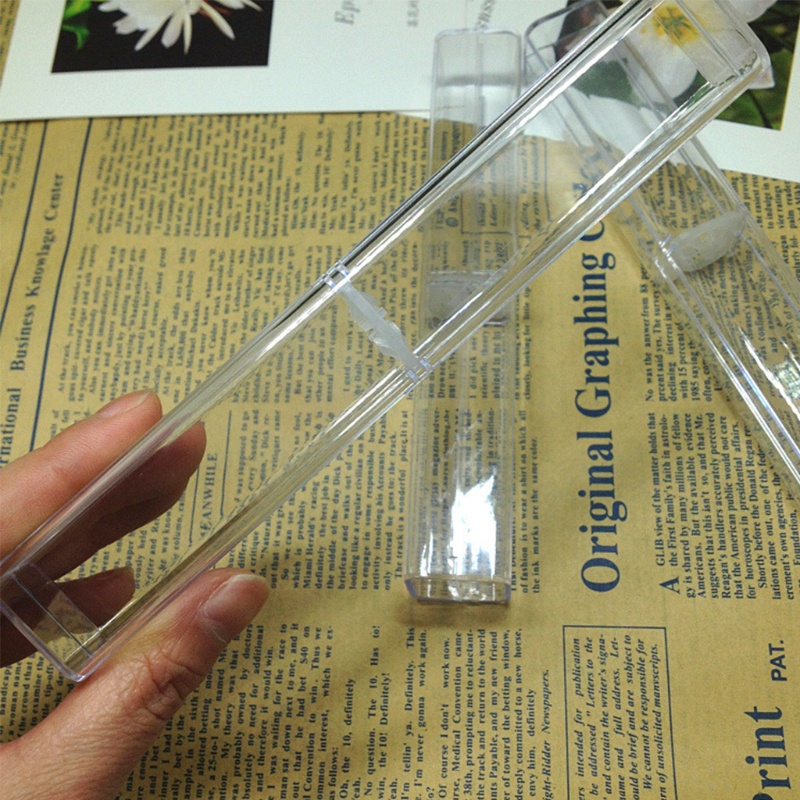 Bộ 10 Hộp Đựng Bút Mini Bằng Nhựa Acrylic Trong Suốt Ốp