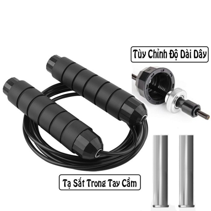 Dây nhảy thể lực đàn hồi 2.9m hỗ trợ luyện tập thể dục, thể thao tiện lợi tại nhà