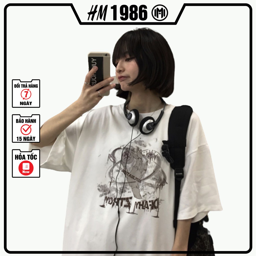 Áo thun nam nữ unisex tay lỡ form rộng 3140 , Áo thun form rộng Oversize trơn cao cấp HM1986