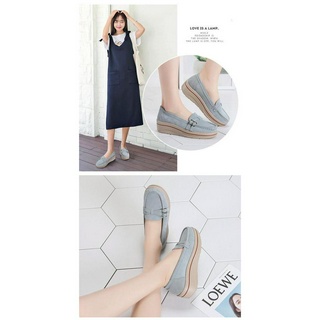 Giày Lười Đế Dày Chất Liệu Da Thời Trang Cho Nữ