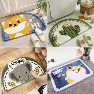 Thảm lau chân hình thú 3d lông cừu dài đẹp chống trượt 40x60, thảm chùi chân 3d hình thú cute nhà bếp nhà tắm Dreamhome
