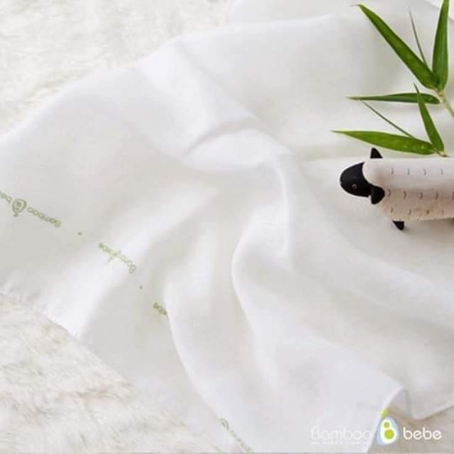 Set 10 khăn sữa sợi tre Bamboo Bebe trắng