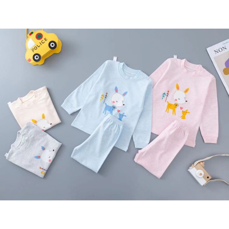 Bộ dài tay thu đông cho bé, chất cotton len cao cấp, mềm mịn, thấm hút mồ hôi