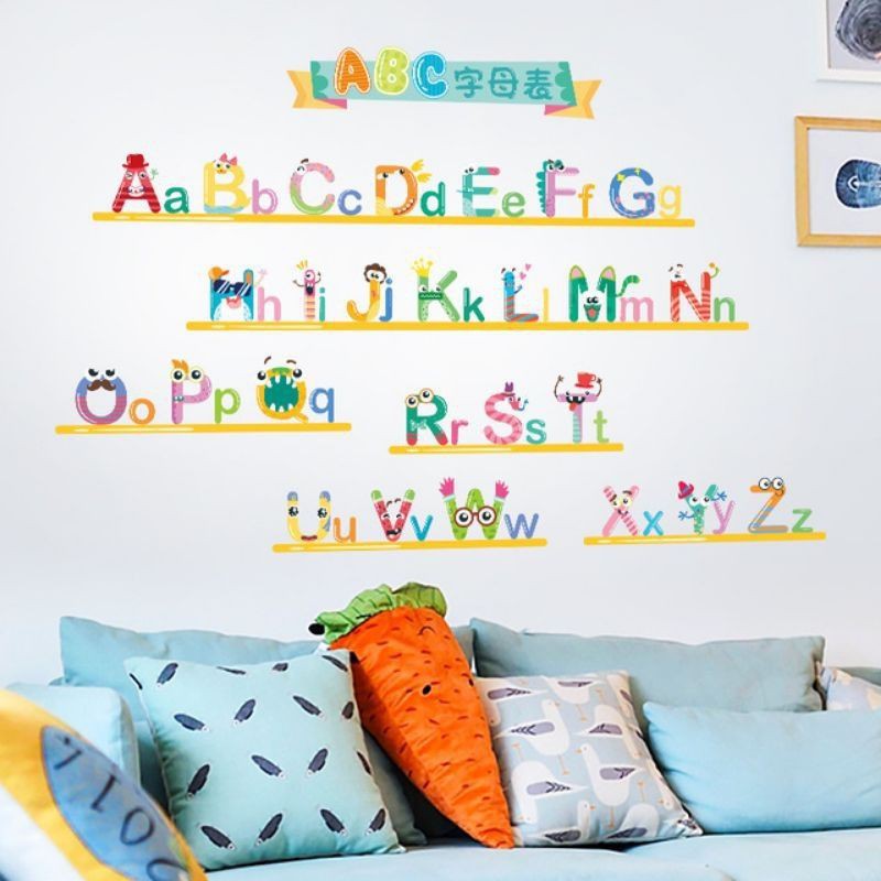 Decal dán tường mẫu bảng chữ cái A-Z