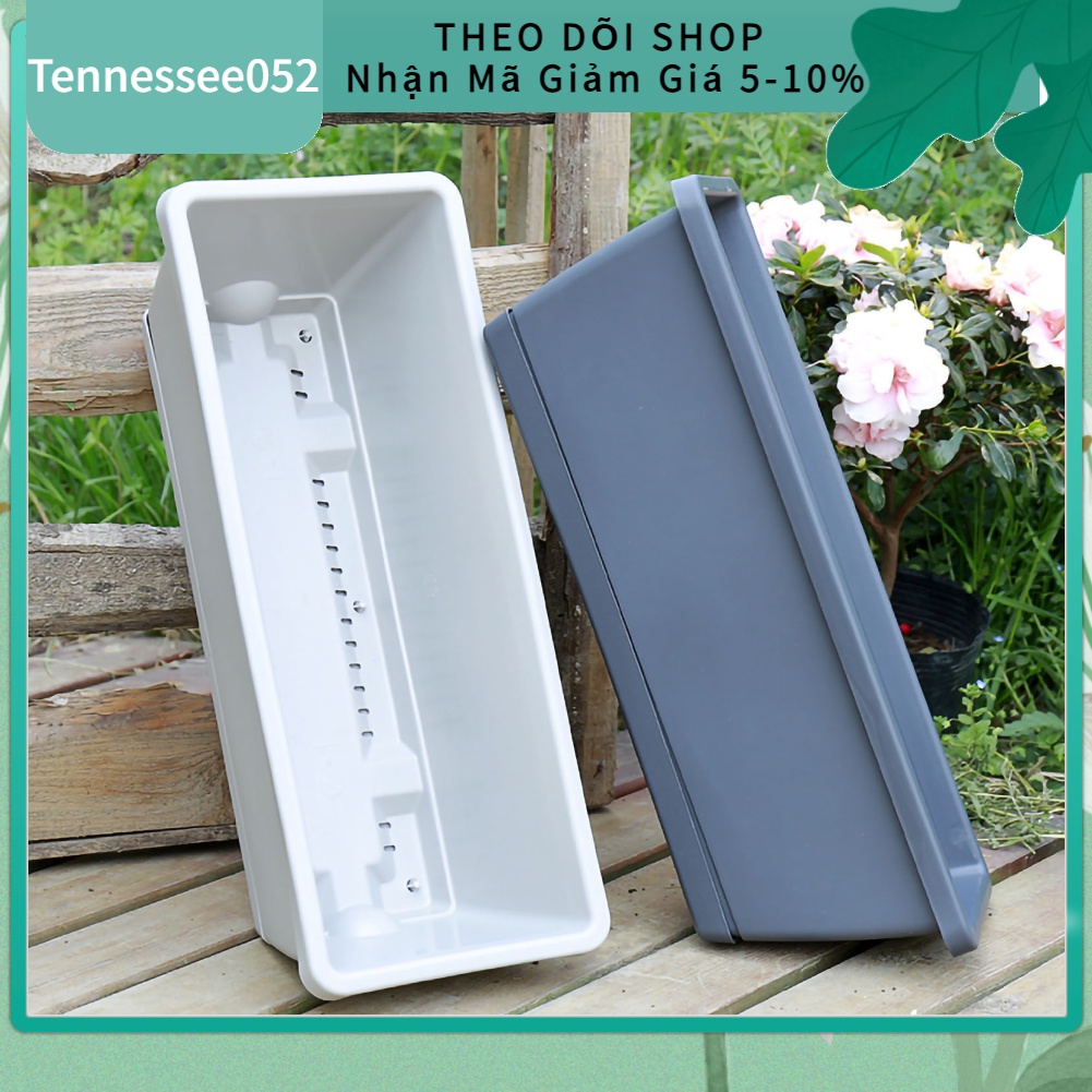 Chậu nhựa dài thông minh trồng cây hoa và rau hình chữ nhật để ban công