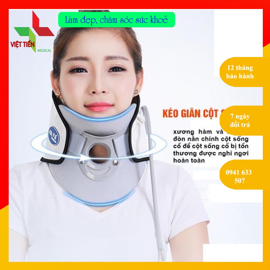 Đai hơi nẹp kéo dãn định Hình cột sống Cổ LEAMAI cho người bị thoái hoá thoát vị chấn thương vùng cổ