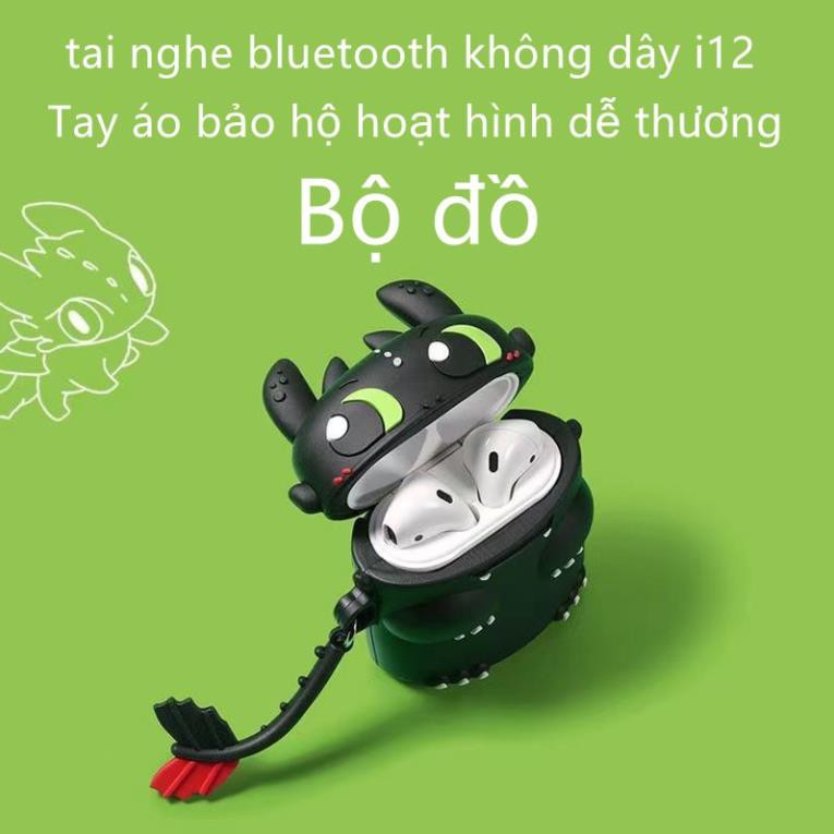 Tai nghe bluetooth không dây TWS i12 kèm vỏ bảo vệ