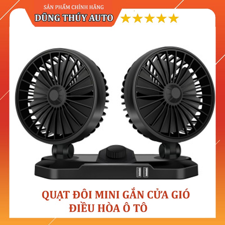 QUẠT ĐÔI MINI GẮN CỬA GIÓ ĐIÊU HÒA Ô TÔ LÀM MÁT KHÔNG KHÍ