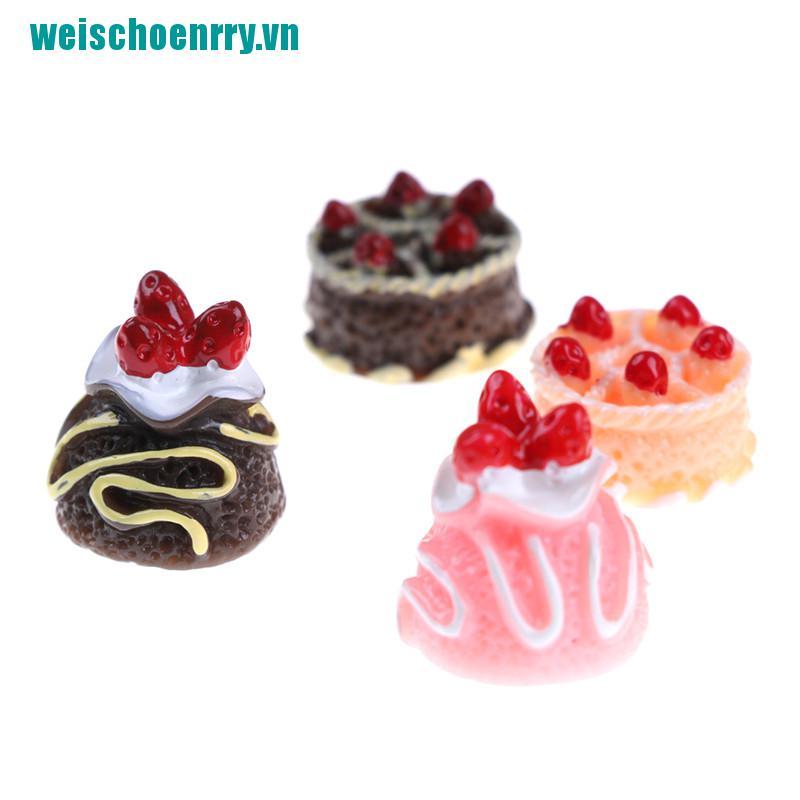 Weis♪Bộ 6 Mô Hình Bánh Kem 3D Trang Trí Nhà Búp Bê
