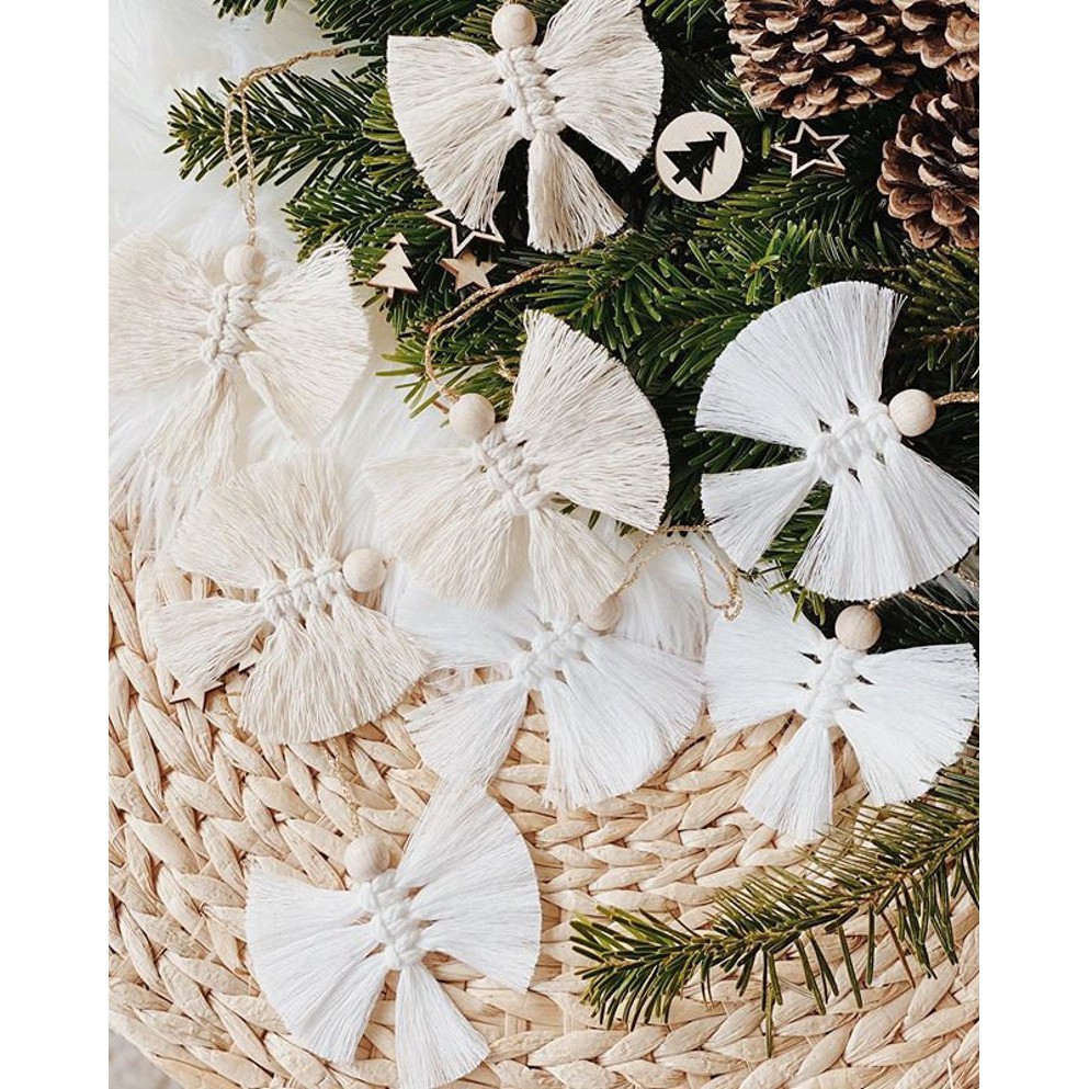 Thiên Thần nhỏ Macrame trang trí cây thông Noel, Trang trí Giáng Sinh