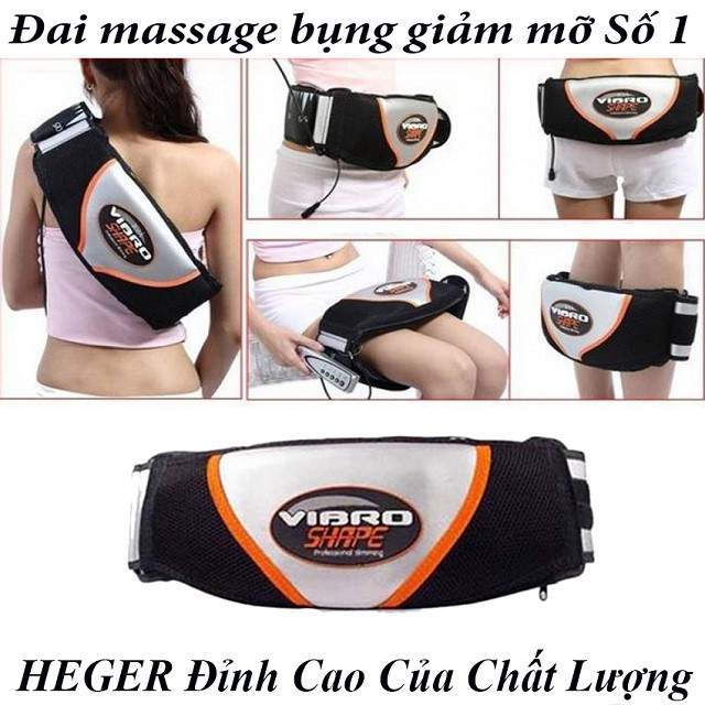 [Chính Hãng] -Đai Massage Bụng, Đai Massage Nóng Rung Giảm Mỡ Bụng, Toàn Thân Hiệu Quả