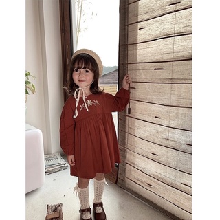 Váy trẻ em linen thêu hoa xinh xắn đáng yêu