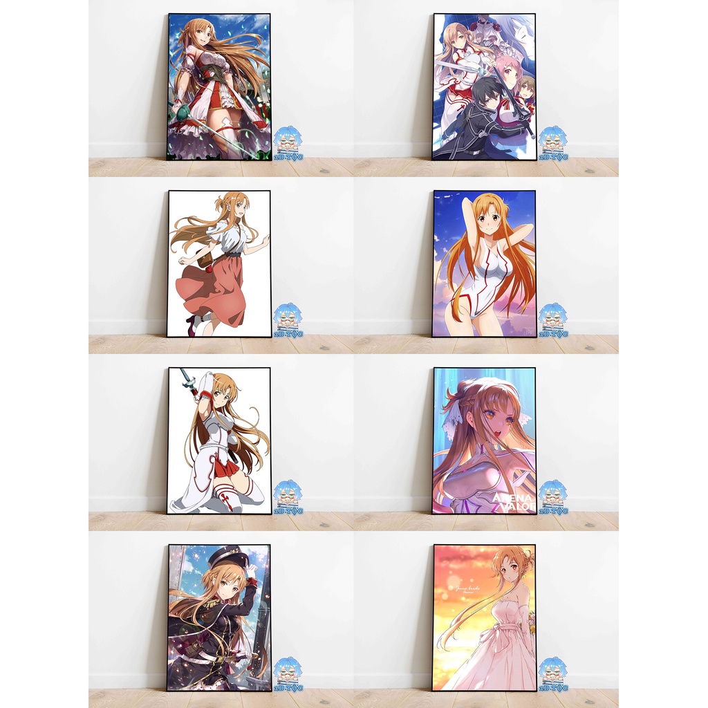 Tranh poster A3 Yuuki Asuna  Anime Manga Sword Art Online chất liệu giấy cao cấp - 2D Tộc Shop