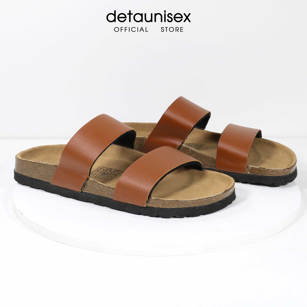 Dép Birken đế trấu nam nữ 2 quai ngang Detaunisex phong cách cá tính - DETA24