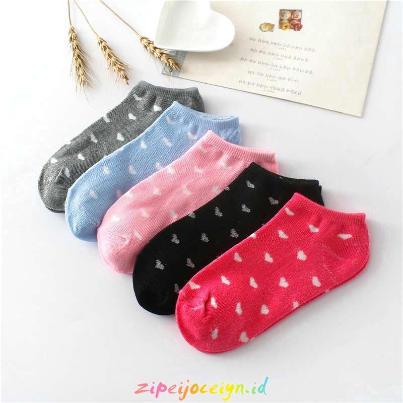 Vớ Cổ Thấp In Hình Trái Tim Dễ Thương Cho Nữ