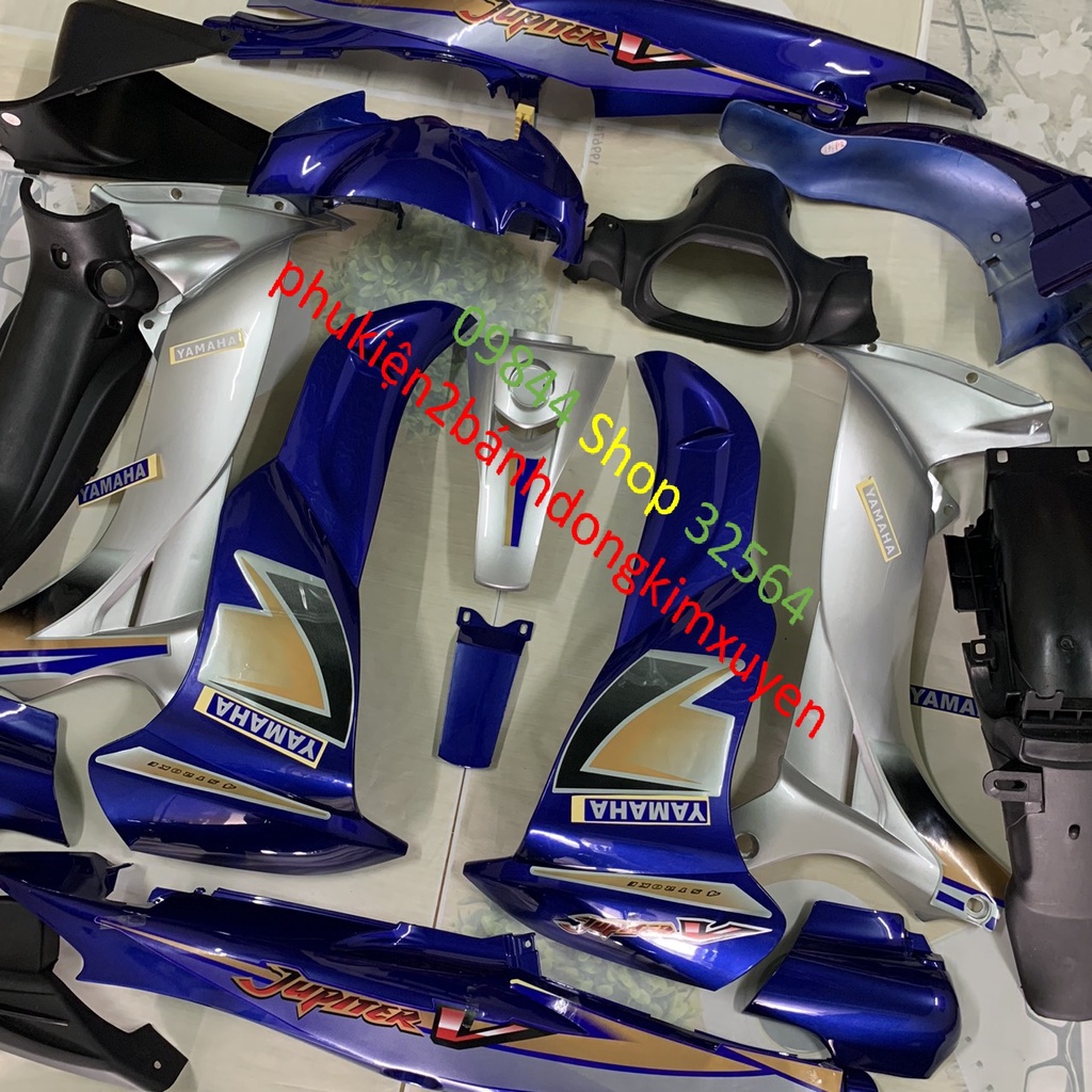 Bộ dàn áo xe Jupiter V màu Xanh Dương   PHANH ĐĨA,nhựa trắng nguyên sinh loại 1