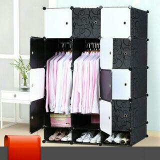 Tủ nhựa ghép 12 ô den trắng